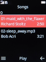 Highlight the required audio file. Highlight the required audio file.