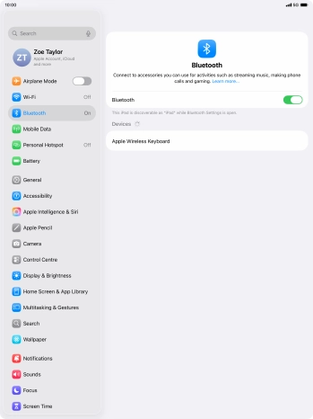 Press the required Bluetooth device and follow the instructions on the screen to pair the device with your tablet. Press the required Bluetooth device and follow the instructions on the screen to pair the device with your tablet.