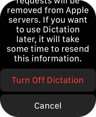 Press Turn Off Dictation. Press Turn Off Dictation.