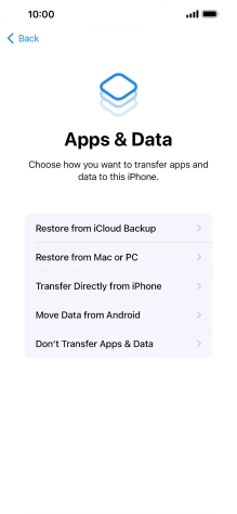 You can transfer content from an Android phone when your phone is activated for the first time and after a factory reset. When this screen is displayed, your phone is ready to transfer content from an Android phone.