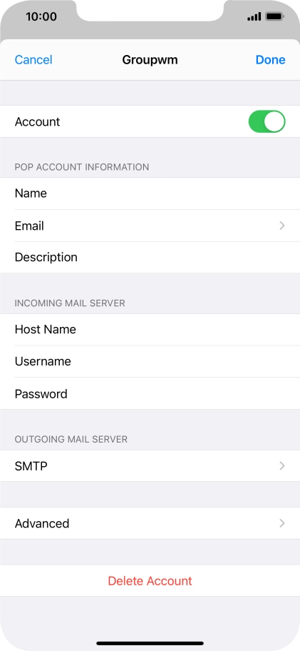 Press SMTP.