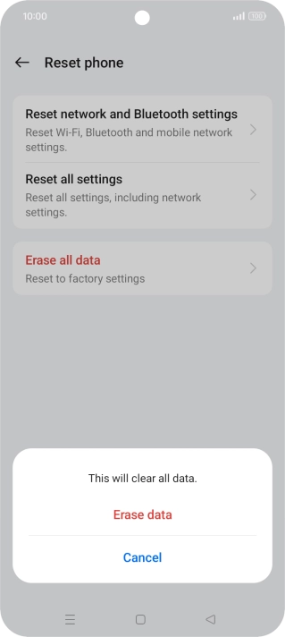 Press Erase data.