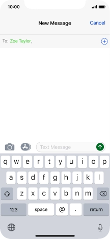 Press the text input field and key in the required text.