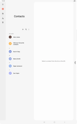 Press the new contact icon. Press the new contact icon.