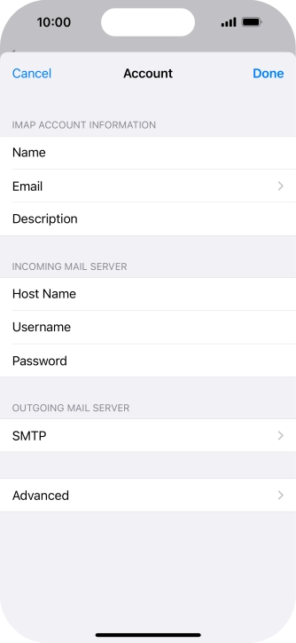 Press SMTP.
