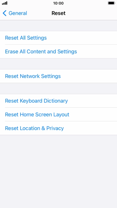 Press Reset All Settings. Press Reset All Settings.