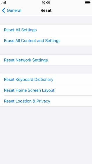 Press Reset All Settings. Press Reset All Settings.