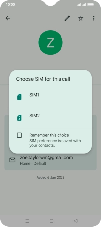 Press the name of the SIM. Press the name of the SIM.