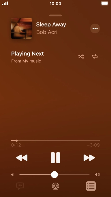 Press the shuffle icon to turn the function on or off.