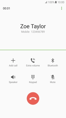 Press the end call icon.