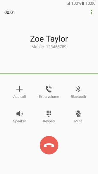 Press the end call icon.