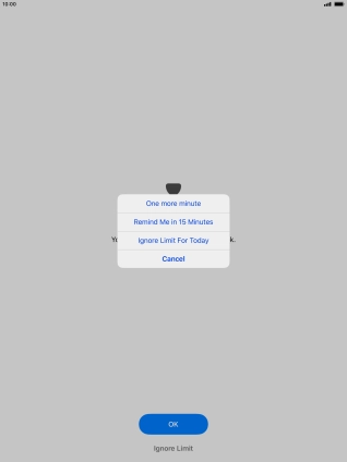 Press the required setting.