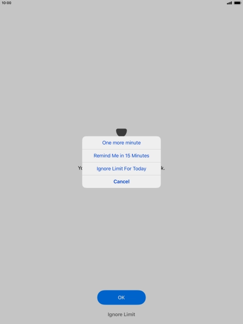 Press the required setting.
