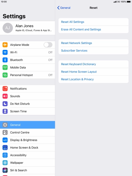 Press Reset All Settings.