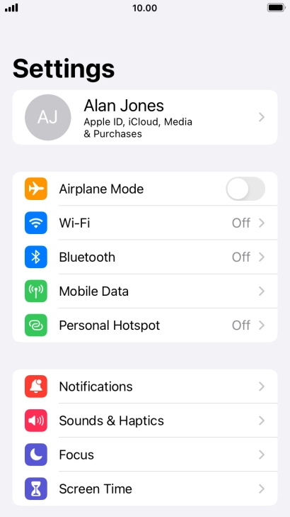 Press Mobile Data. Press Mobile Data.