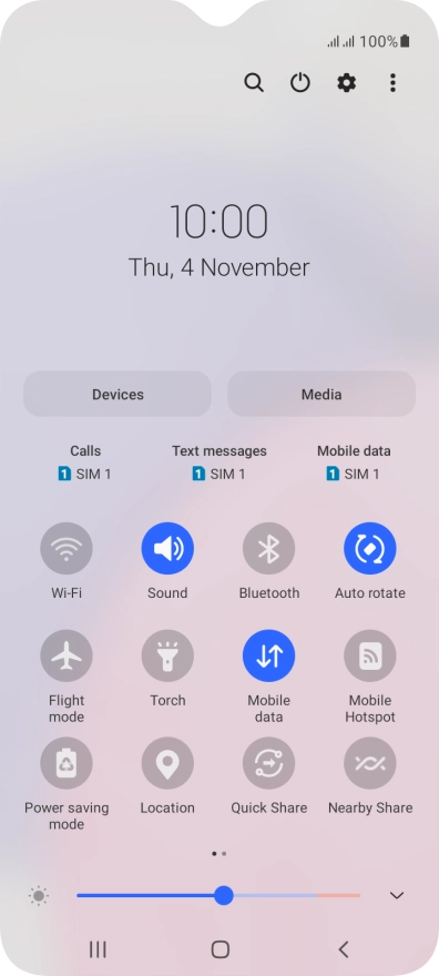 Press the settings icon. Press the settings icon.