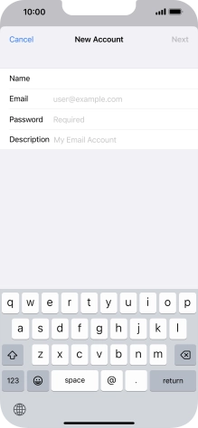 Press Email and key in your email address.