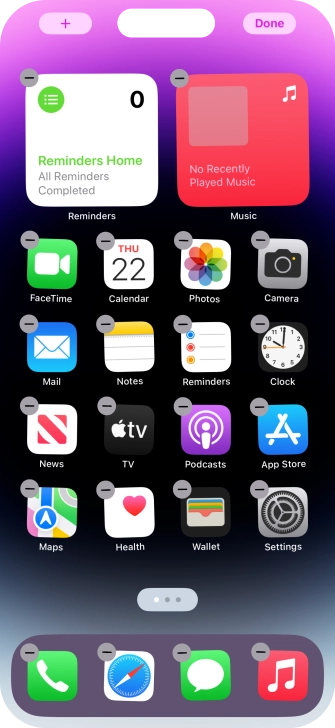 Press the home screen icon. Press the home screen icon.