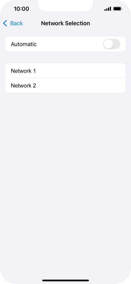 If you turn off the function, press the required network.