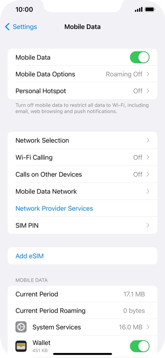 The total data usage is displayed next to Current Period.
