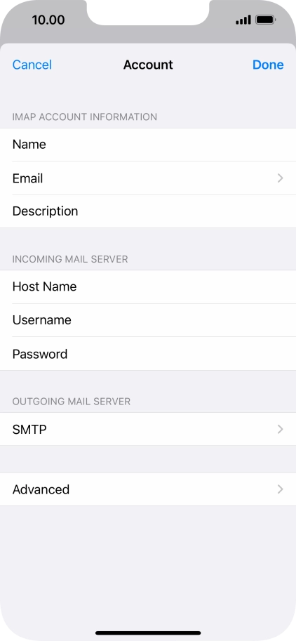 Press SMTP.