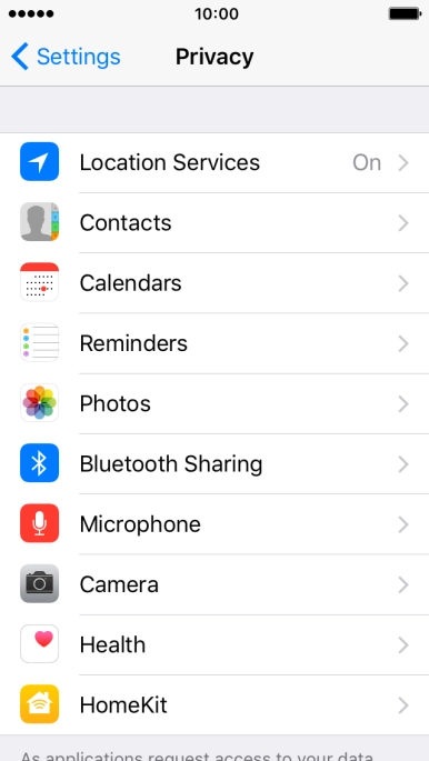 Press Location Services.