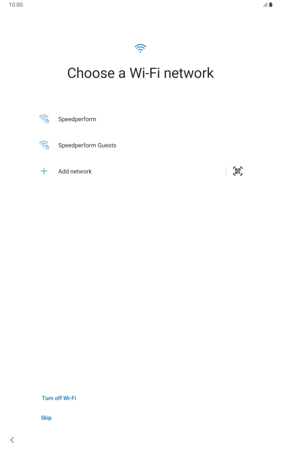 Press the required Wi-Fi network.