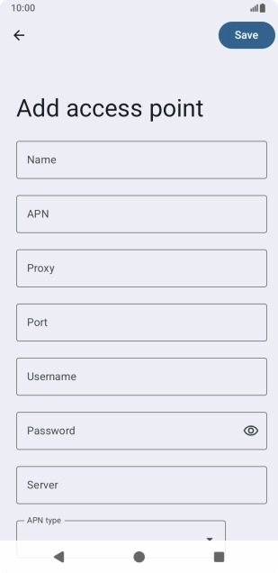 Press Name and key in Vodafone Internet. Press Name and key in Vodafone Internet.
