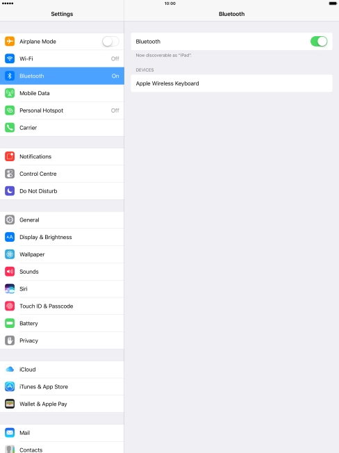 Press the required Bluetooth device and follow the instructions on the screen to pair the device with your tablet. Press the required Bluetooth device and follow the instructions on the screen to pair the device with your tablet.