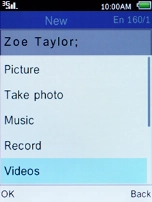Select Videos, press the Left selection key and go to the required folder.