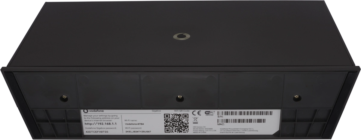 You'll find the password and name of your Wi-Fi hotspot at the bottom of your modem.