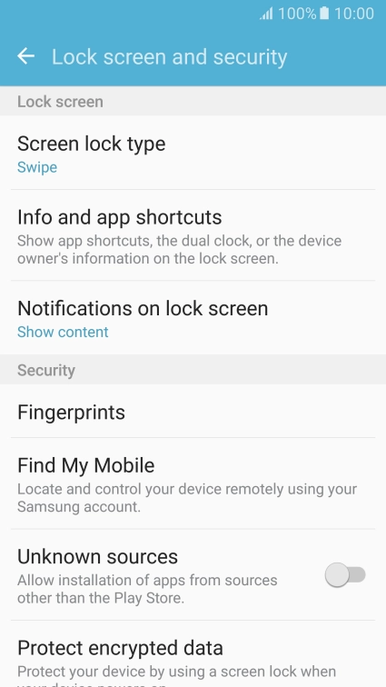 Press Screen lock type. Press Screen lock type.