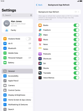 Press Background App Refresh.