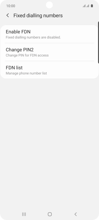 Press Enable FDN.