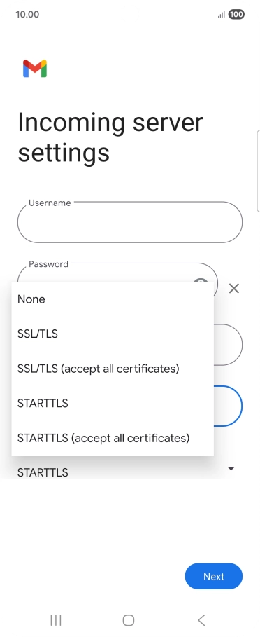 Press SSL/TLS.