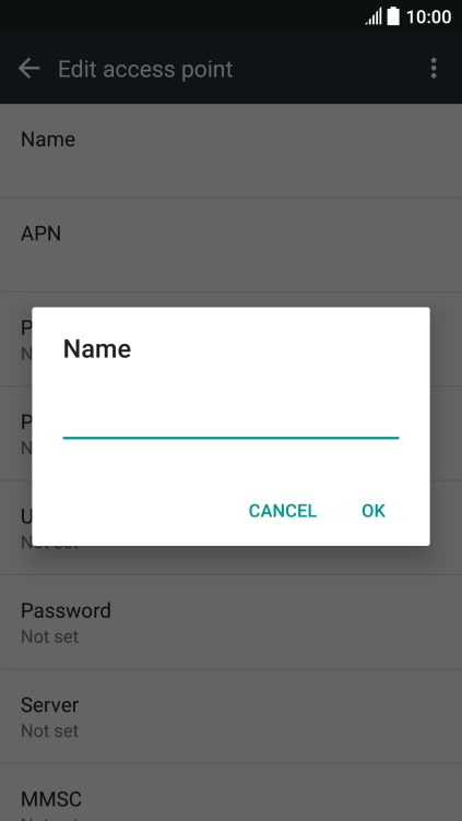 Key in Vodafone Internet and press OK.