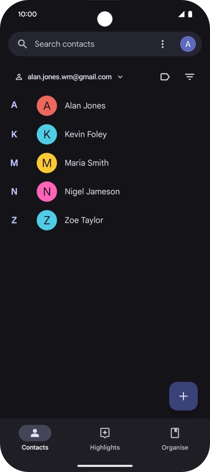 Press the new contact icon. Press the new contact icon.