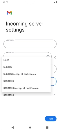 Press SSL/TLS. Press SSL/TLS.