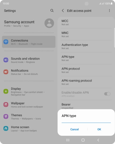 Key in default and press OK.