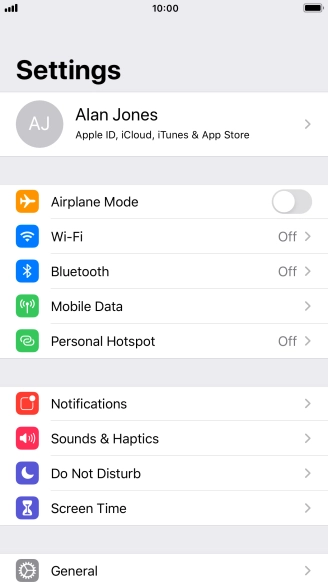 Press Mobile Data.