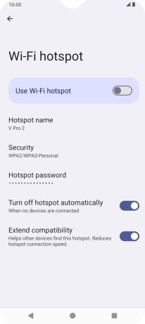 Press Hotspot name.
