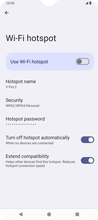 Press Hotspot name.