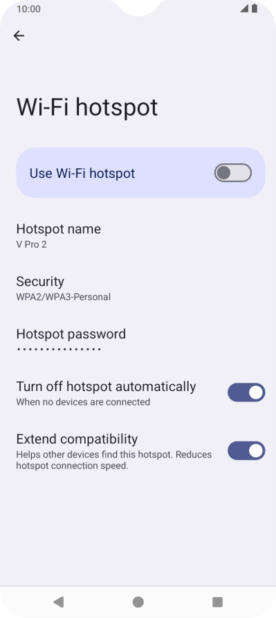 Press Hotspot name.
