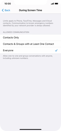 Press the required setting. Press the required setting.