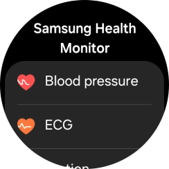 Press Blood pressure and follow the instructions on the screen to measure your blood pressure. Press Blood pressure and follow the instructions on the screen to measure your blood pressure.