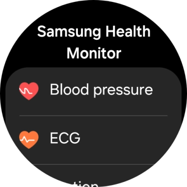 Press Blood pressure and follow the instructions on the screen to measure your blood pressure. Press Blood pressure and follow the instructions on the screen to measure your blood pressure.