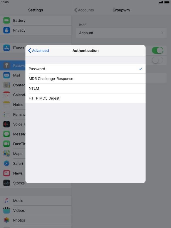 Press Password.