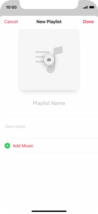 Press the text input field and key in a name for the playlist. Press the text input field and key in a name for the playlist.