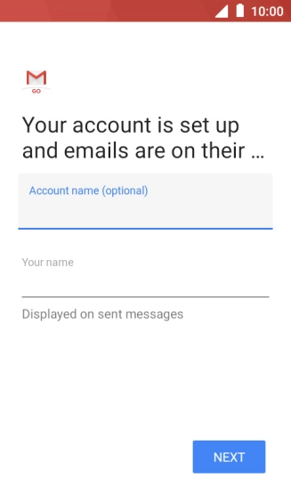 Press Your name and key in the required sender name.