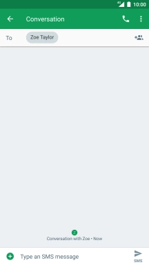 Press the text input field and write the text for your text message.